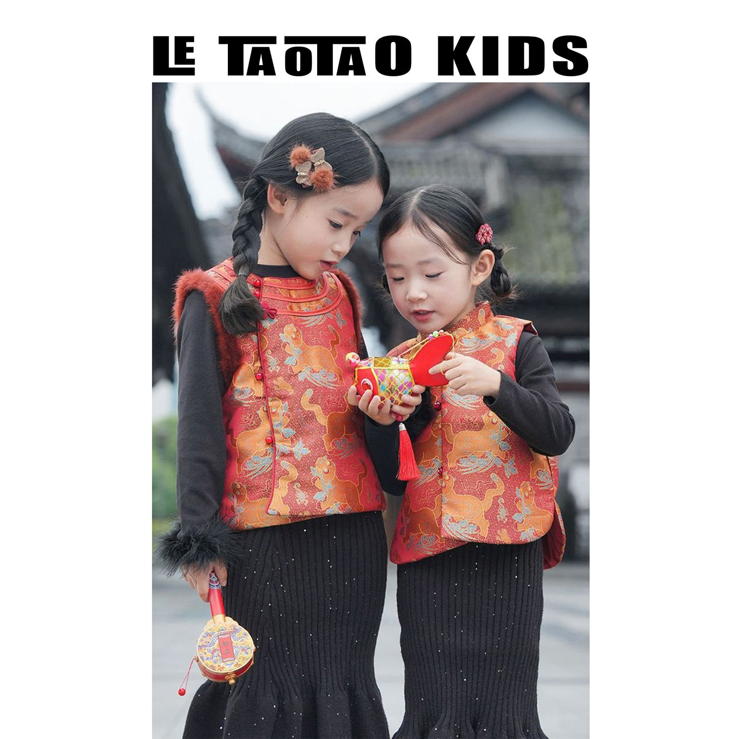 儿童中国风旗袍马甲冬季新款