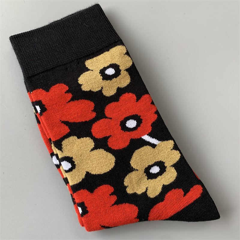 thumbnail for Loss sold out is not helpful, Finnish style plant flower female literary and sweet flower medium and high calf piles up socks