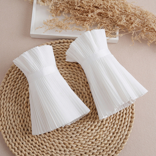 假袖子女假袖口装饰纯棉假手袖子拼接风琴百褶手套半截短接袖秋冬