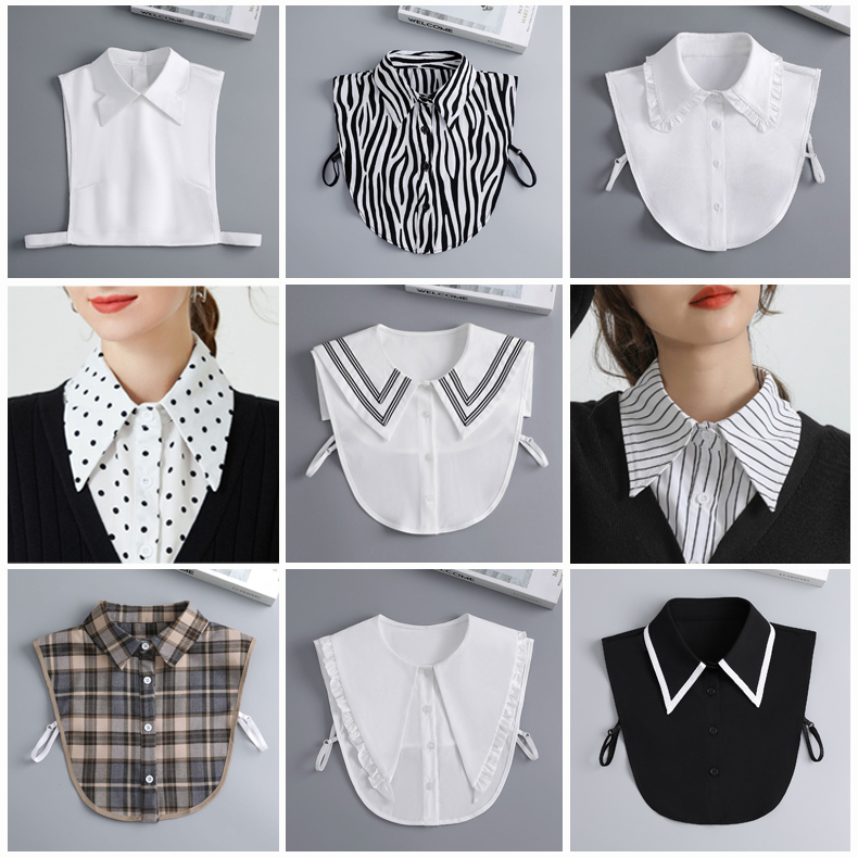 秋冬配毛衣衬衫领装饰领雪纺