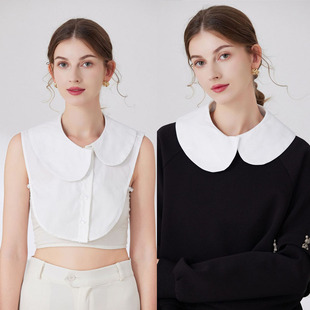 韩版新款不规则大圆领假领子个性时尚甜美白色纯棉内搭衬衫假衣领