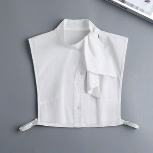 秋冬时尚假领子棉质立领侧边飘带装饰假衣领女士职业装内搭衬衣领