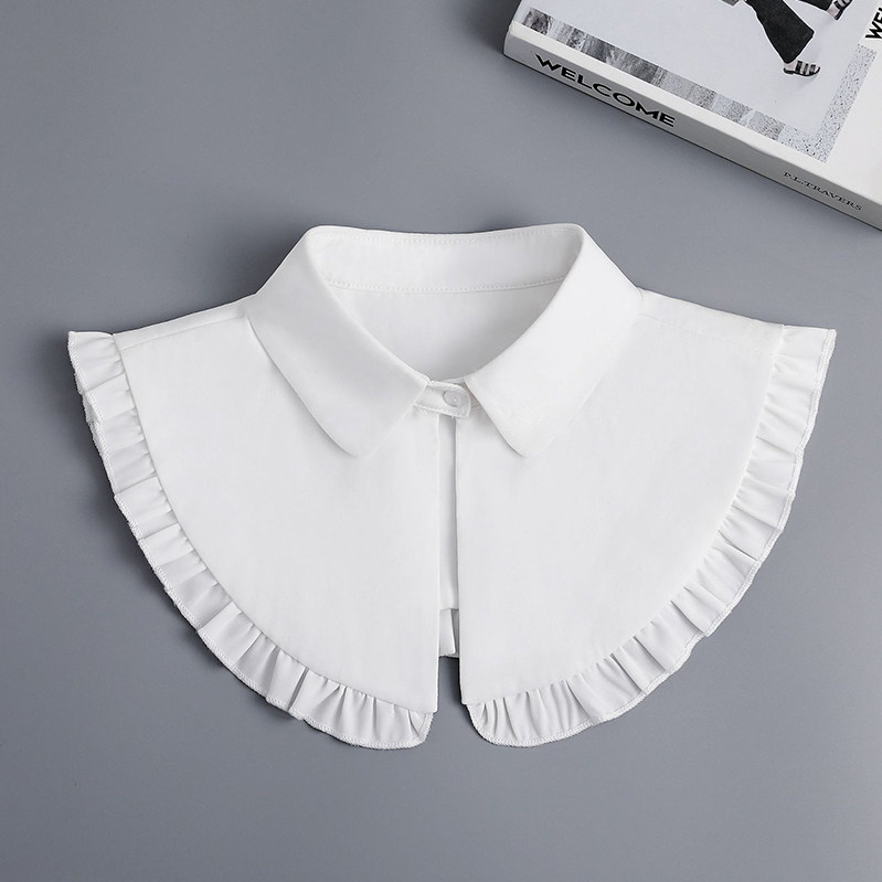 2024减龄衬衫领披肩娃娃领百搭荷叶边假衣领斗篷配裙子可爱装饰领