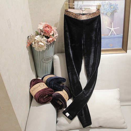 修身平绒加厚保暖柔软打底裤子