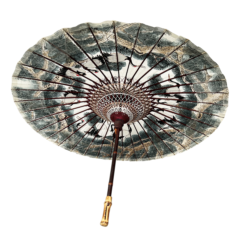全手绘仙鹤油纸伞防大雨防晒