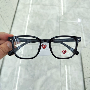查尔斯桃心近视眼镜框黑框镜架女可配度数轻tr90男款 变色CH2060