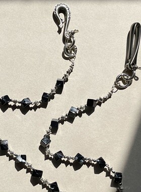 2025SS 男女水墨晕染暗黑风纯手工设计感裤链小众感跨境腰链欧美