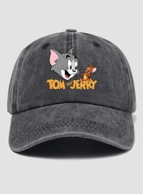 卡通猫和老鼠可调节帽子棒球帽男女百搭鸭舌帽遮阳帽户外防晒休闲