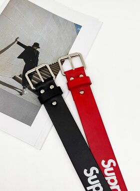 SUP字母印花可调金属扣腰带