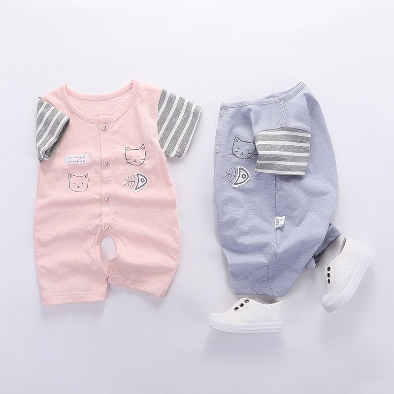 短袖连体睡衣夏季薄款宝宝纯棉儿童男童女孩家居服|ruв категории Детская одежда, комбинезон/на одежду/Ха одежды - от Buy2taobao.com для оказания профессиональной услуги покупки агента Taobao