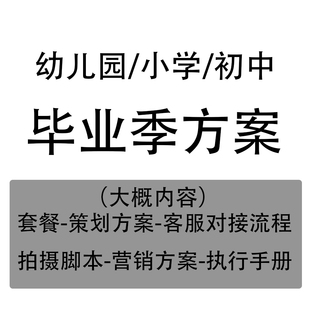 917幼儿园小学初中毕业季策划营销方案教程脚本对接流程样片册