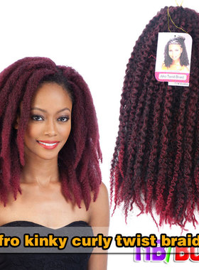 Afro kinky curly twist braids Marley braid hair 非洲脏辫假发