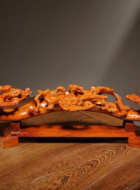 花梨木雕刻喜上眉梢如意摆件红木家居客厅装饰工艺品开业乔迁送礼