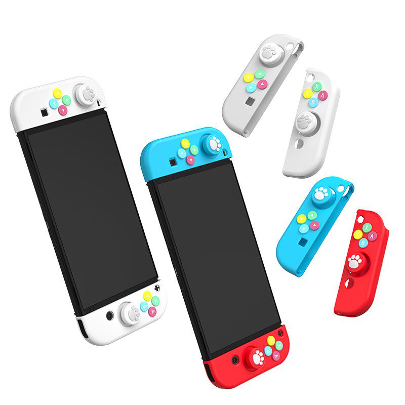 GOOD VALUE GENUINE SWITCH OLED HANDLE SILICONE SLEEVE NS HOST SPLIT SHELL SOFT RUBBER SLEEVE PROTECTIVE SLEEVE ACCESSORIES
