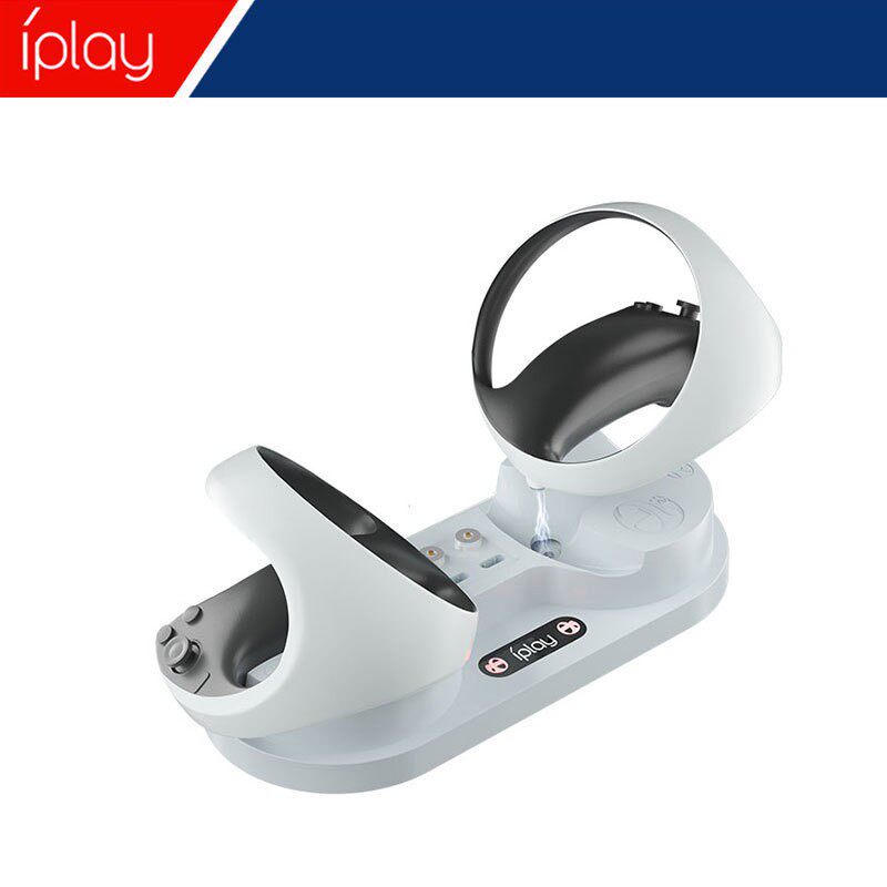 IPLAY GENUINE PS5 VR2 GAME HANDLE CHARGING SEAT PSVR2 MAGNETIC SUCTION CONTACT SOMATOSENSORY HANDLE DOUBLE SEAT CHARGING