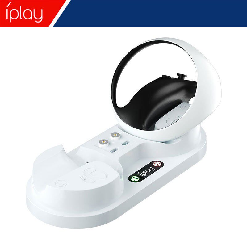 IPLAY GENUINE PS5 VR2 GAME HANDLE CHARGING SEAT PSVR2 MAGNETIC SUCTION CONTACT SOMATOSENSORY HANDLE DOUBLE SEAT CHARGING