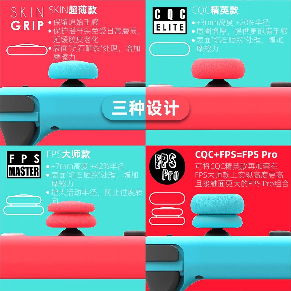 SKULL&CO SWITCH JOYSTICK CAP NS OLED ANTI-SLIP HAND SWEAT PROTECTION MUSHROOM HEAD NS LITE CASE