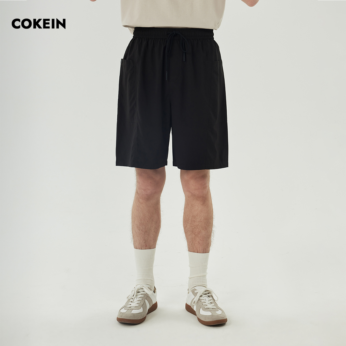 COKEIN短裤男吸湿排汗夏季通勤基础款原创设计潮纯色宽松五分中裤