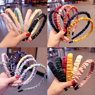 韩国纯色布艺发箍女彩色简约百搭外出头箍网红洗脸发带发卡发饰品