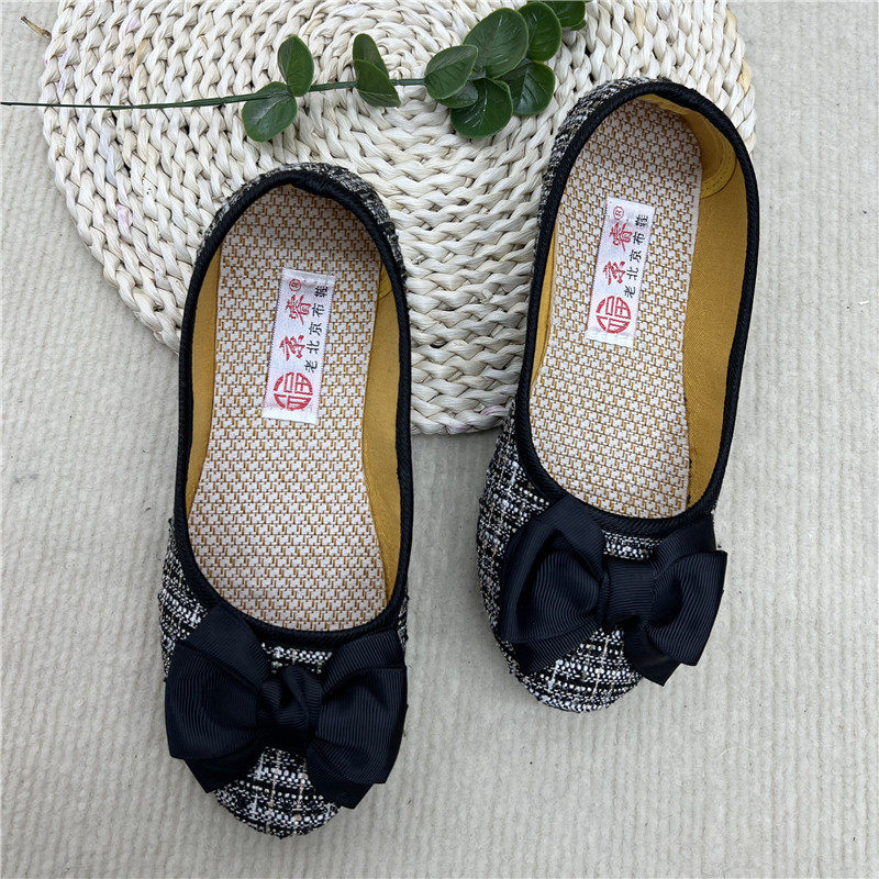 聚氨酯底2026新款春夏季时尚老北京布鞋女单鞋豆豆鞋平底百搭韩版,女鞋,传统布鞋,淘宝优惠券,粉丝福利购,淘宝优惠卷