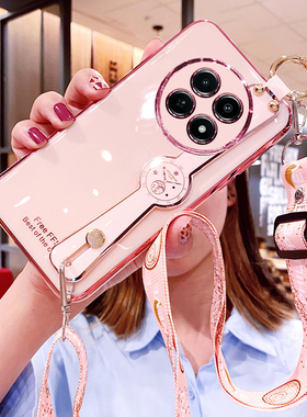 适用真我12手机壳realme12x腕带保护5G硅胶套RMX3992斜挎挂绳3993全包防摔oppo软壳x5g女创意reaime新款x12高