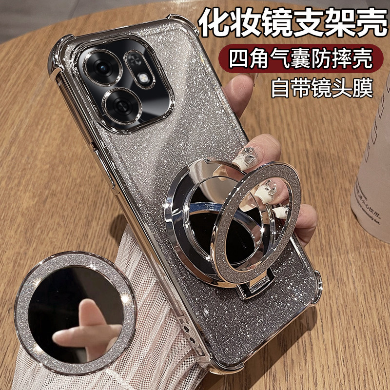适用华为荣耀x6d手机壳honorx6d透明保护硅胶套5g全包防摔软壳x6d5g女海外国际版honor新款高级感带支架镜子