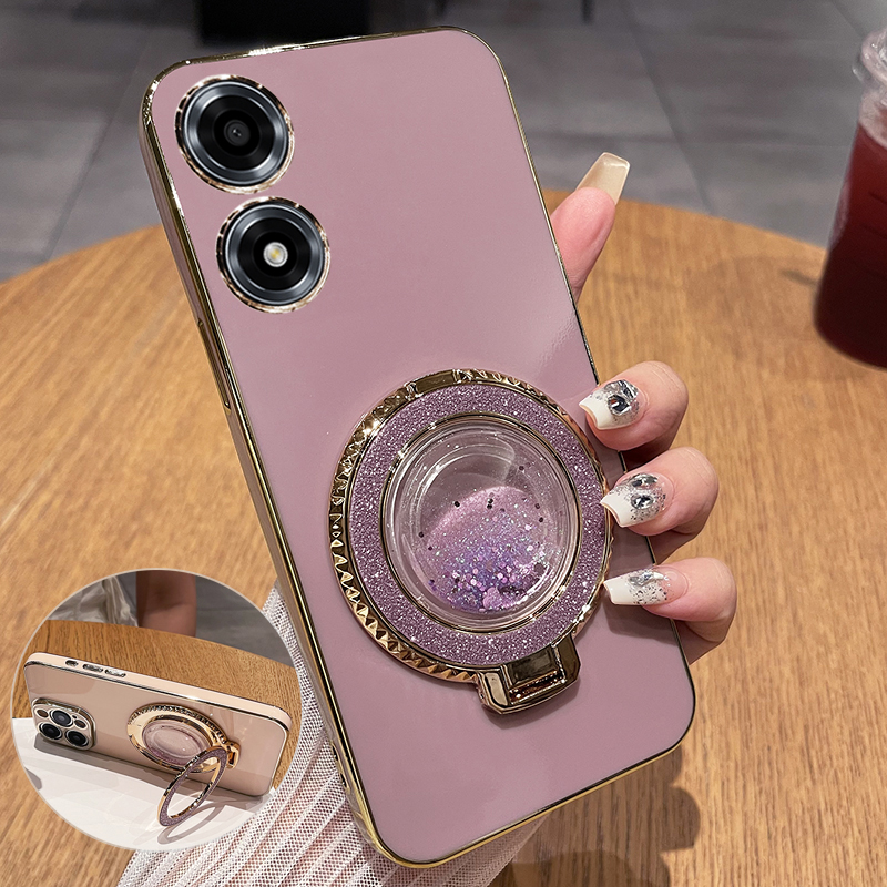 荣耀play9C硅胶流沙支架手机壳