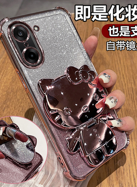 适用一加ace5竞速版手机壳1加aec5至尊透明保护硅胶套自带镜头膜PLC110全包防摔PLF软壳oppo女可爱十支架镜子