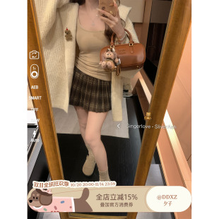 DDXZ夕子韩版 休闲外套 慵懒风纯色保暖毛衣氛围感连帽翻领针织开衫