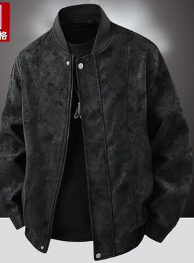海宁2026新款皮夹克男机车加绒加厚皮衣外套帅气上衣骑行服麂皮绒