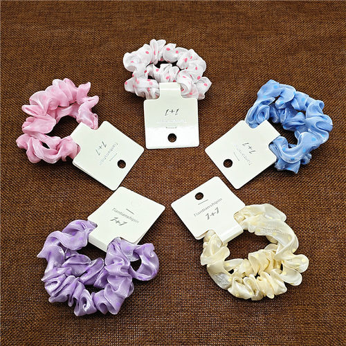 D025B珠光色两只高弹大肠发圈甜美小肠高级感缎面头绳马尾丸子头