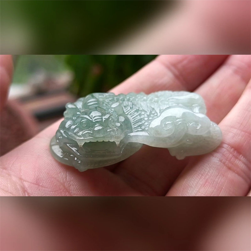 2034翡翠貔貅吊坠男女冰糯种高端玉石器霸王皮丘挂件天然A货