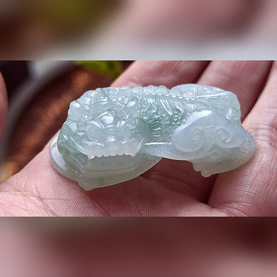 5704翡翠貔貅吊坠男女冰糯种高端玉石器霸王皮丘挂件天然A货招财