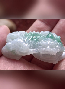 5625翡翠貔貅吊坠男女冰糯种高端玉石器霸王皮丘挂件天然A货
