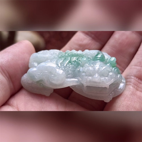 5625翡翠貔貅吊坠男女冰糯种高端玉石器霸王皮丘挂件天然A货