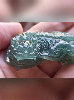5633翡翠貔貅吊坠男女冰糯种高端玉石器霸王皮丘挂件天然A货