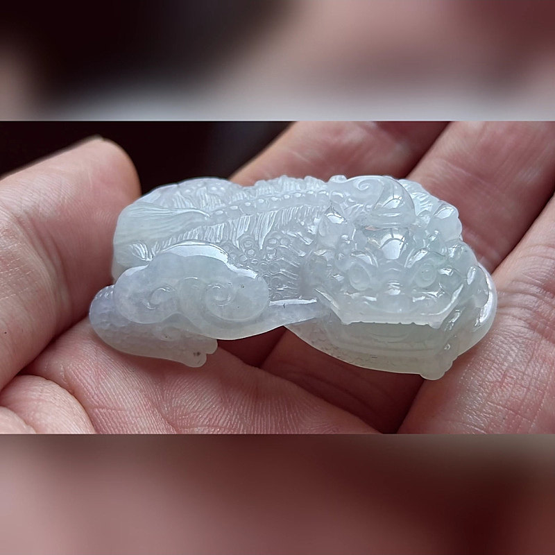 4744翡翠貔貅吊坠男女冰糯种高端玉石器霸王皮丘挂件天然A货招财