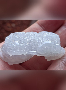 4740翡翠貔貅吊坠男女冰糯种高端玉石器霸王皮丘挂件天然A货招财