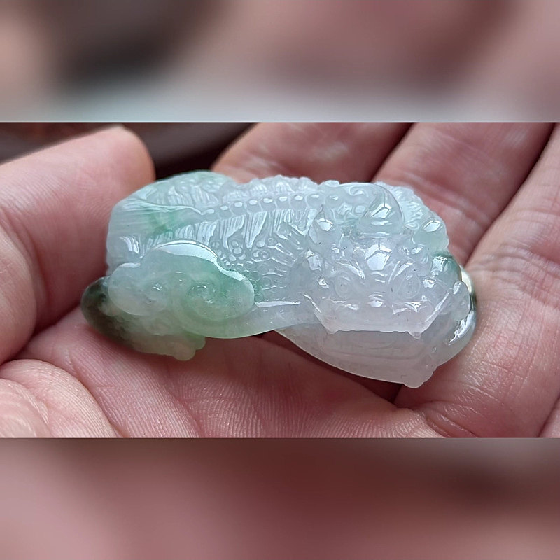4739翡翠貔貅吊坠男女冰糯种高端玉石器霸王皮丘挂件天然A货招财