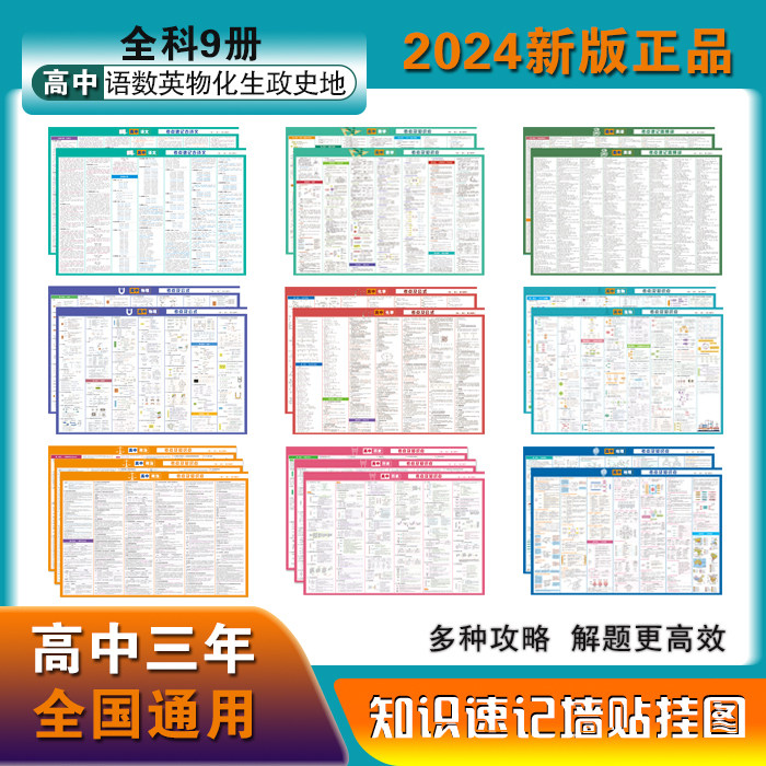 新高考2026复习高中9科语数玩具挂图/认知卡