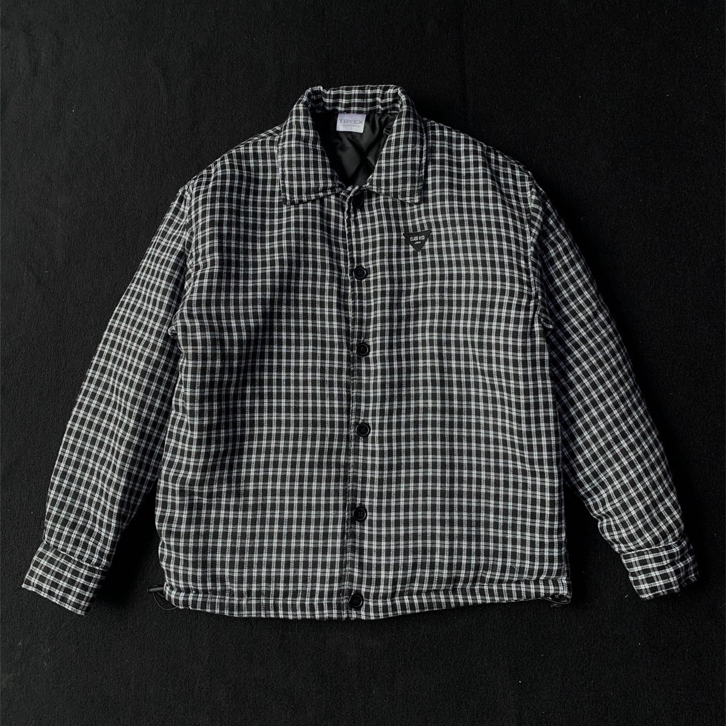 日系格子衬衫式翻领夹棉外套男秋季新款格子布棉衣棉服女潮牌情侣