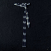 潮流百搭藏青色格子布腰带男女简约休闲绑带式 饰细腰带 蓝色格纹装