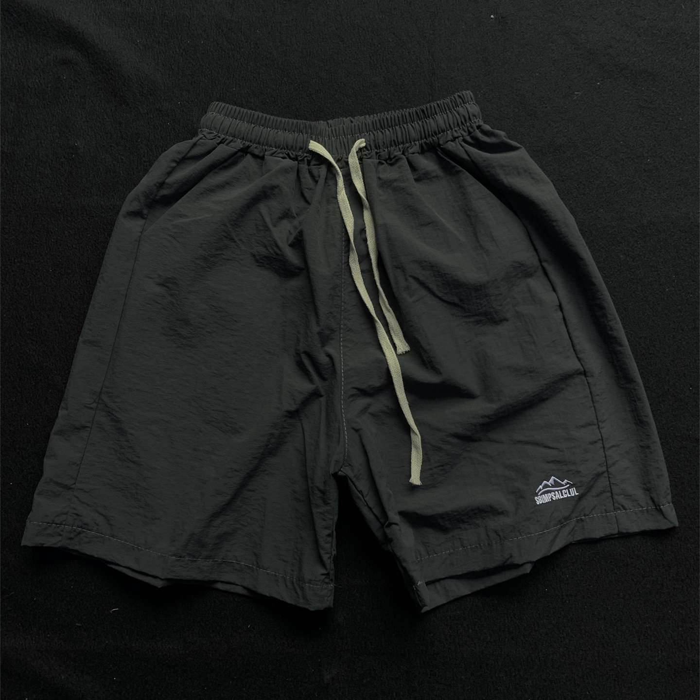 男士夏季超薄速干休闲短裤男户外运动风宽松直筒深灰色五分裤子女