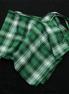 裙摆屁帘潮牌绿色格纹爵士风舞蹈罩衫腰巾男女一片式下摆腰封男