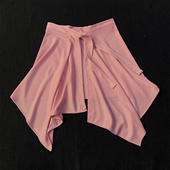 新款 简约风优雅设计粉色不规则系带屁帘女百搭叠穿腰带配饰腰封男