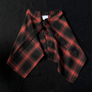 儿童版屁帘复古格子布腰带女童跳舞百搭简约系带腰封叠穿装饰腰饰