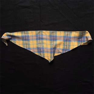 今年流行cosplay百搭格子裤链男女配饰蓝黄格子三角巾一片式挂饰