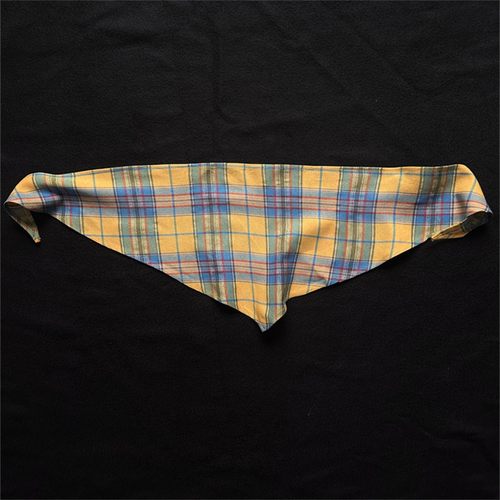今年流行cosplay百搭格子裤链男女配饰蓝黄格子三角巾一片式挂饰