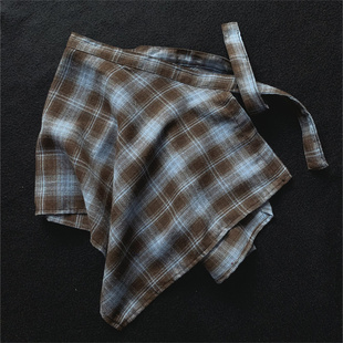 2025新款 复古咖色儿童屁帘系带半身裙摆男童女童跳舞穿搭好看配饰