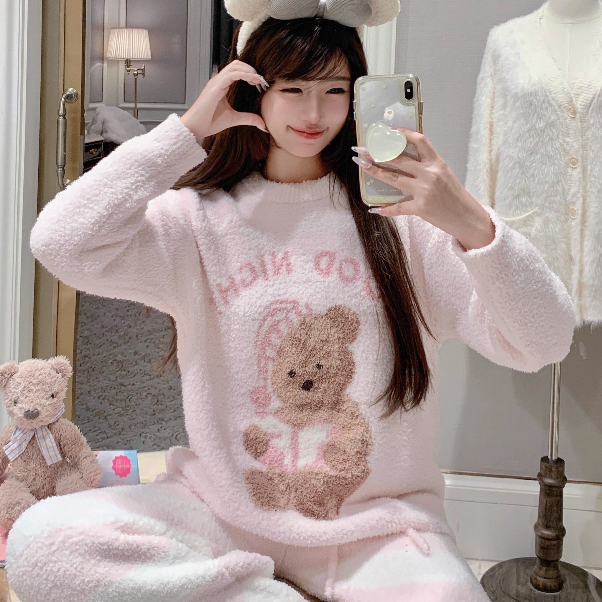 欧若拉睡衣女【绵绵小熊】甜美减龄冬日少女软绵绵可外穿家居服